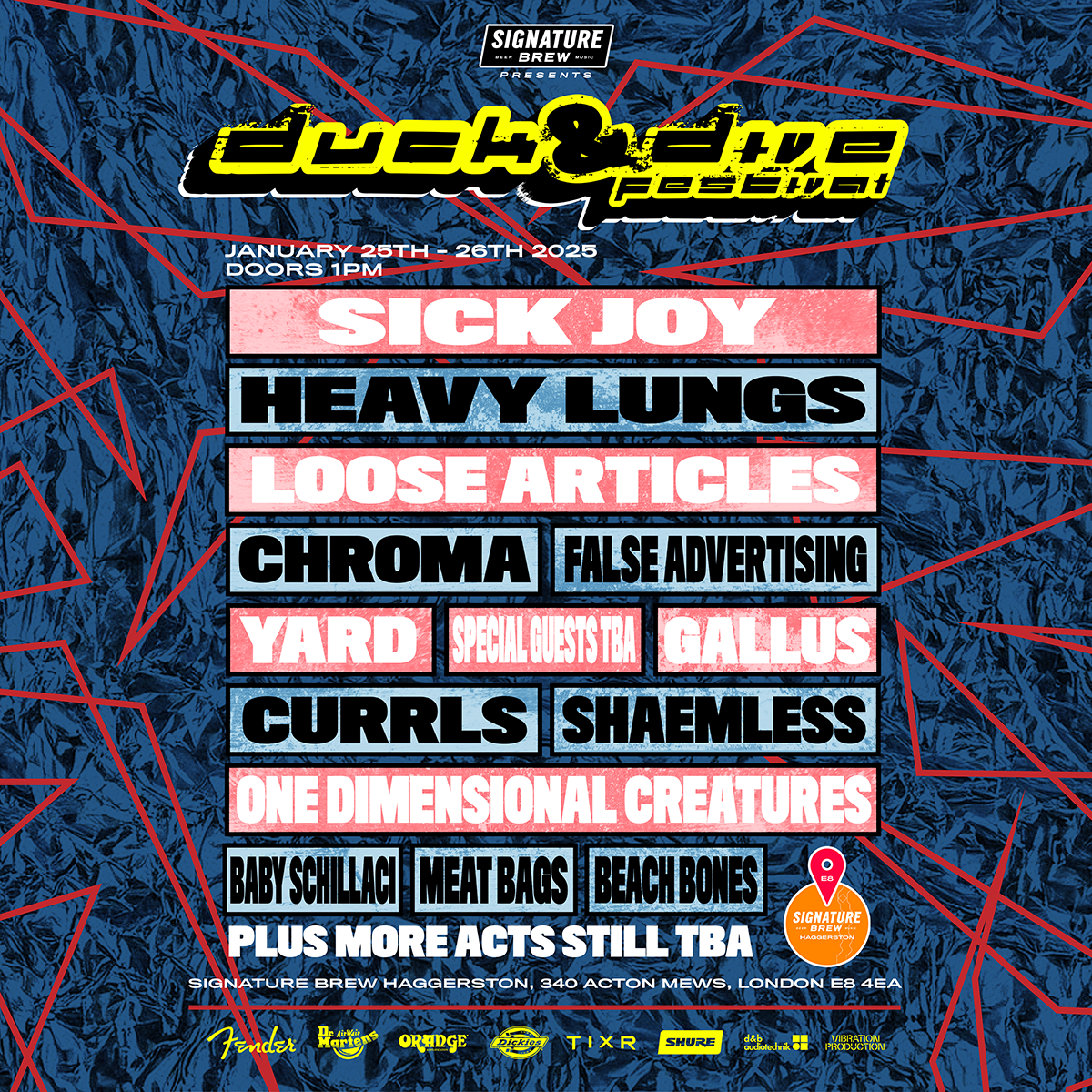 One Dimensional Creatures - Heavy Lungs - Sick Joy - London - Duck and Dive in Jan 2025